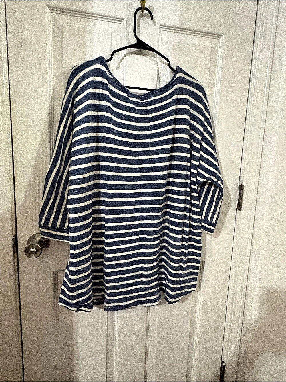 Chaps Striped Tunic in Blue & White